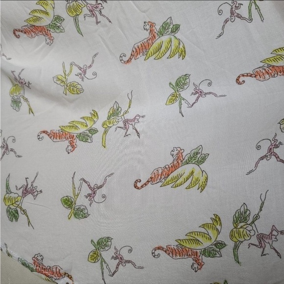 Anthropologie- Maeve Blouse White Jungle Monkey 🐒 Tiger 🐅 Print Shirt Size 4 - Picture 8 of 8